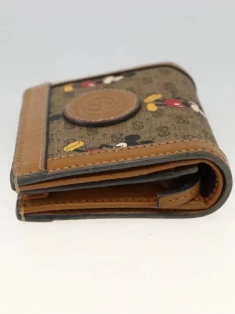 GUCCI Micro GG Supreme Wallet PVC GUCCIxDisney Beige Gold 602534 Auth BA11628A